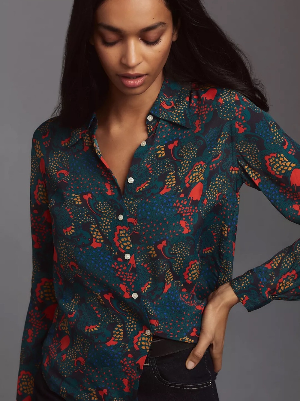 Birds of Paradise by Trovata Jacqueline Blouse size Small